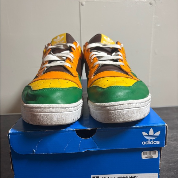 Adidas Rivalry X Human Made Men's Green and Orange Sneakers - Picture 3 of 4